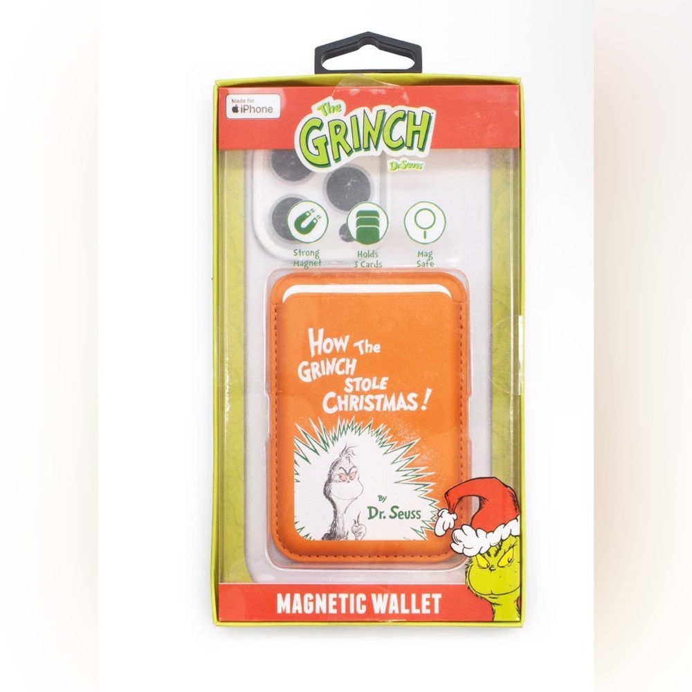 Dr. Seuss The Grinch Orange iPhone Magnetic Wallet Case